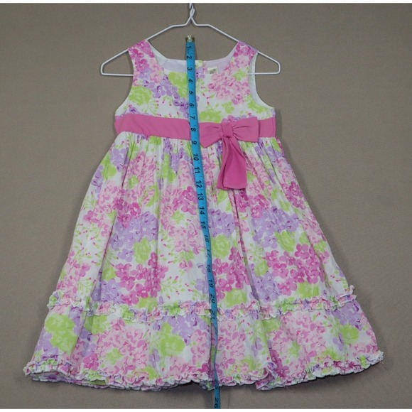 Cherokee Little Girls Vintage Pink and Purple Floral Dress - Size 4T - Picture 3 of 6